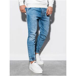 Světle modré pánské slim fit džíny Ombre Clothing