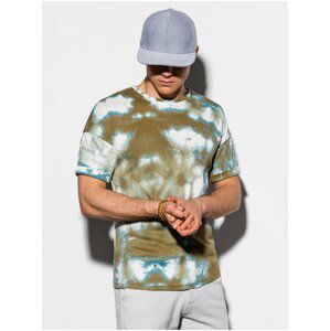 Pánské tričko Tie-Dye S1219 - olivové