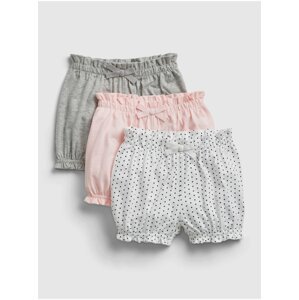 Barevné holčičí baby kraťasy organic mix and match pull-on shorts, 3ks