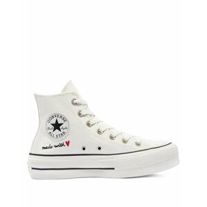 Converse bílé kotníkové tenisky na platformě Valentine's Day Platform Chuck Taylor All Star