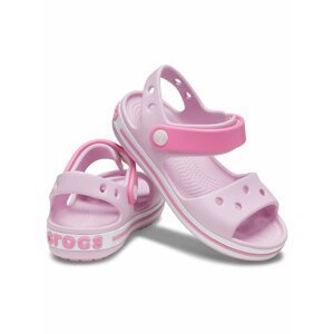Crocs růžové dívčí sandály Crocband Sandal Kids Balerina Pink