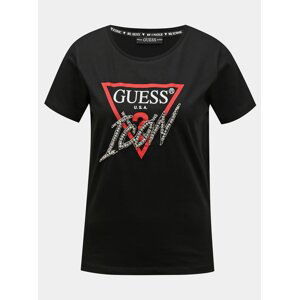 Guess černé tričko Icon Logo T-shirt