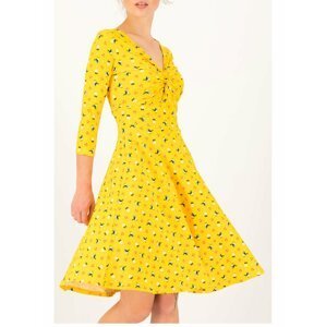 Blutsgeschwister žluté áčkové šaty Cherry Picknick