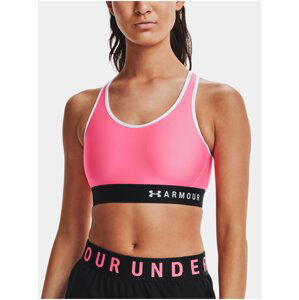 Sportovní podprsenka Under Armour Mid Keyhole Bra - růžová