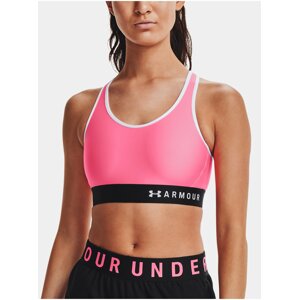 Sportovní podprsenka Under Armour Mid Keyhole Bra - růžová