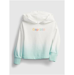 Bílá holčičí dětská mikina GAP Logo graphic hoodie
