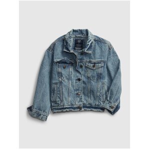 Modrá holčičí dětská džínová bunda teen oversized denim jacket