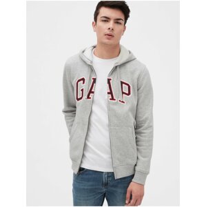 Šedá pánská mikina GAP Logo arch hoodie