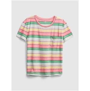 Barevné holčičí dětské tričko print pocket