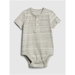 Šedé klučičí baby body henley short sleeve bodysuit