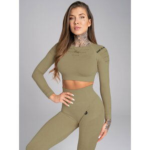 Crop-Top Gym Glamour Combat Khaki