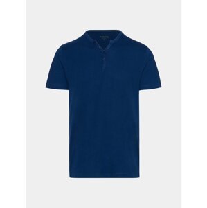 Tmavě modré pánské tričko s knoflíky SAM 73