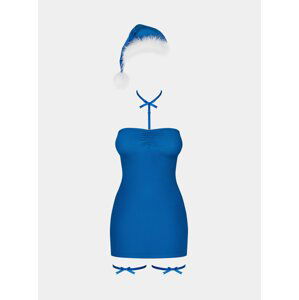 Vánoční kostým Kissmas chemise blue - Obsessive modrá