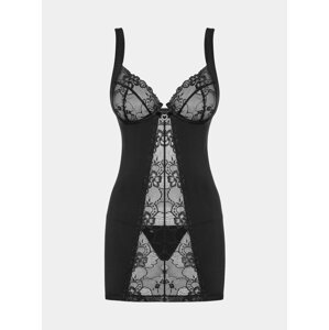 Nádherná košilka Heartina chemise black - Obsessive černá