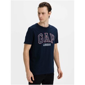 Modré pánské tričko GAP Logo v-city arch tees