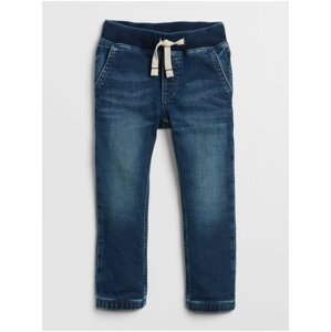 Modré klučičí dětské džíny jogger pull-on denim with stretch