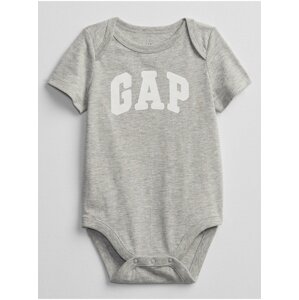 Šedé klučičí baby body GAP Logo ss, 3ks