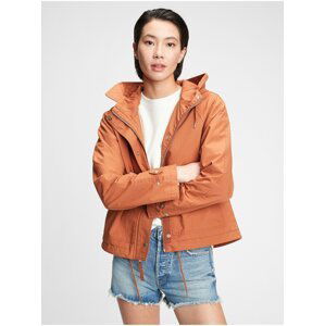 Oranžová dámská bunda cropped anorak