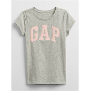 Šedé holčičí dětské tričko GAP Logo v arch