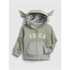 Zelená klučičí baby mikina Star Wars Yoda hoodie