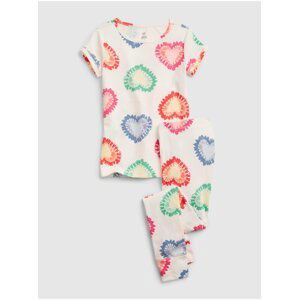 Bílé holčičí dětské pyžamo kids organic heart pj set