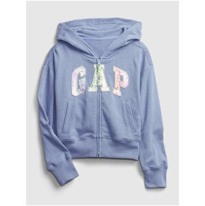 Modrá holčičí dětská mikina GAP Logo fz hoodie