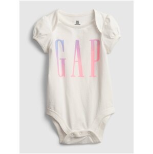 Bílé holčičí baby body GAP Logo ss arch bs