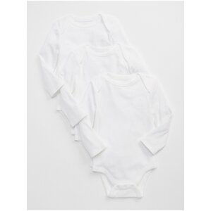 Bílé holčičí baby body first favorite long sleeve bodysuit, 3ks