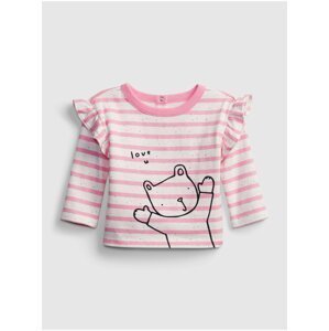 Růžové holčičí baby tričko brannan knit