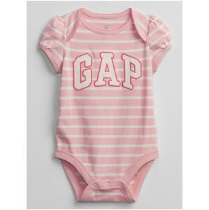 Růžové holčičí baby body GAP Logo v-g elv bs