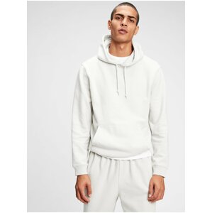 Bílá pánská mikina french terry hoodie