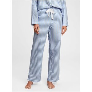 Modré dámské pyžamové kalhoty poplin pajama pants