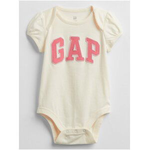Béžové holčičí baby body GAP Logo v-g elv bs