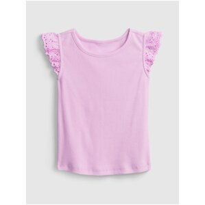 Růžové holčičí dětské tričko fltr rib k2w