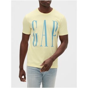 Béžové pánské tričko GAP Logo v-ss corp