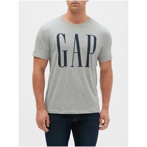 Šedé pánské tričko GAP Logo v-ss corp