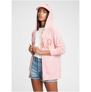 Růžová dámská mikina GAP Logo easy hoodie