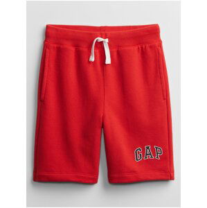 Červené klučičí dětské kraťasy GAP Logo v short