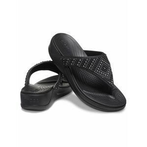 Crocs černé žabky na klínku Monterey Shimmer Wedge Black