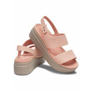 Crocs pudrové sandály na platformě Brooklyn Low Wedge W Pale Blush