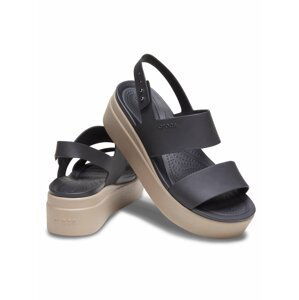 Crocs černé sandály na platformě Brooklyn Low Wedge W Black/Mushroom