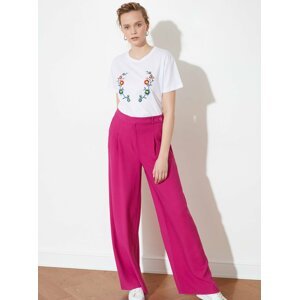 Růžové dámské široké kalhoty Trendyol
