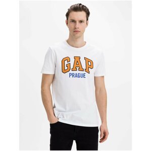 Bílé pánské tričko GAP Logo f-prague city t