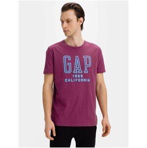 Fialové pánské tričko GAP Logo v-1969 cali logo t