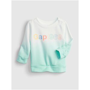 Modrá holčičí baby mikina GAP Logo arch ombre crew