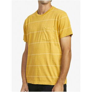 RVCA PTC STRIPE II HONEY MUSTARD pánské triko s krátkým rukávem - bílá