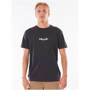 Rip Curl BLAZED AND TUBED washed black pánské triko s krátkým rukávem - černá