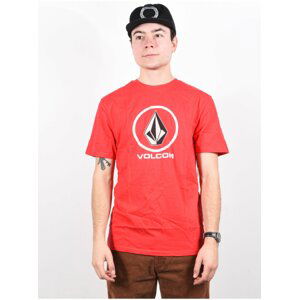 Volcom Crisp Stone FIERY RED pánské triko s krátkým rukávem - červená