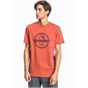 Quiksilver WORDS REMAIN REDWOOD pánské triko s krátkým rukávem - oranžová