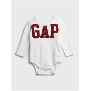 Bílé klučičí baby body GAP Logo jac cny ls bs